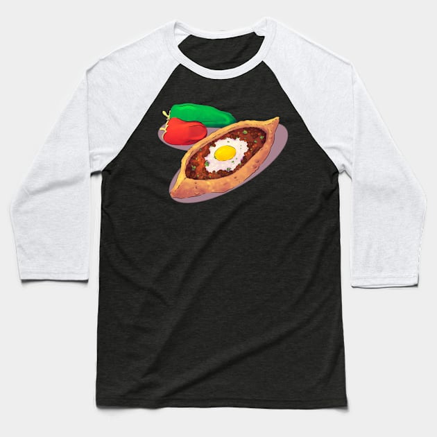 Turrkish food Watercolor Baseball T-Shirt by Mako Design 